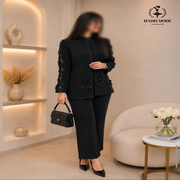 کت و شلوار مجلسی زنانه کرپ مرویجت رز