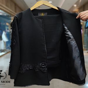 خرید اینترنتی قیمت کت و شلوار مجلسی زنانه کرپ مرویجت رز