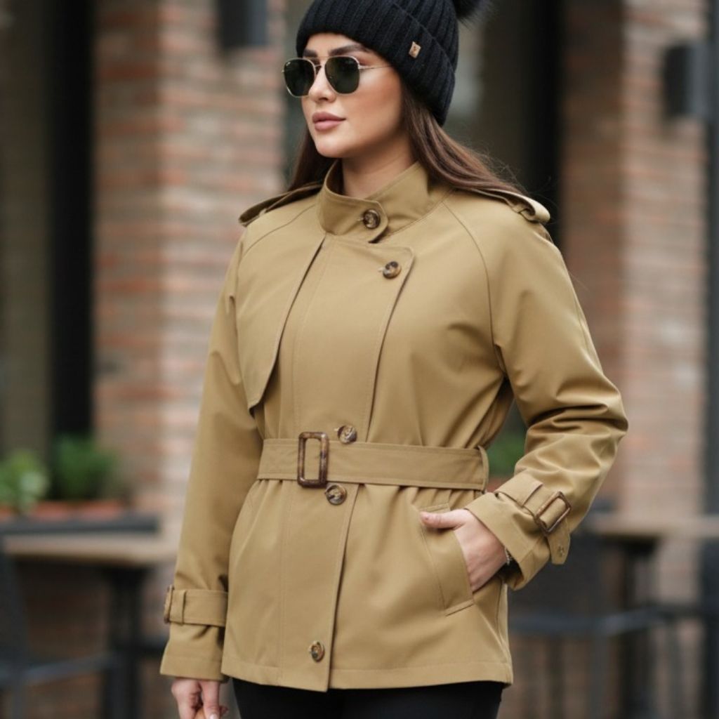 خرید آنلاین بارونی آستردار مزونی مدل الین