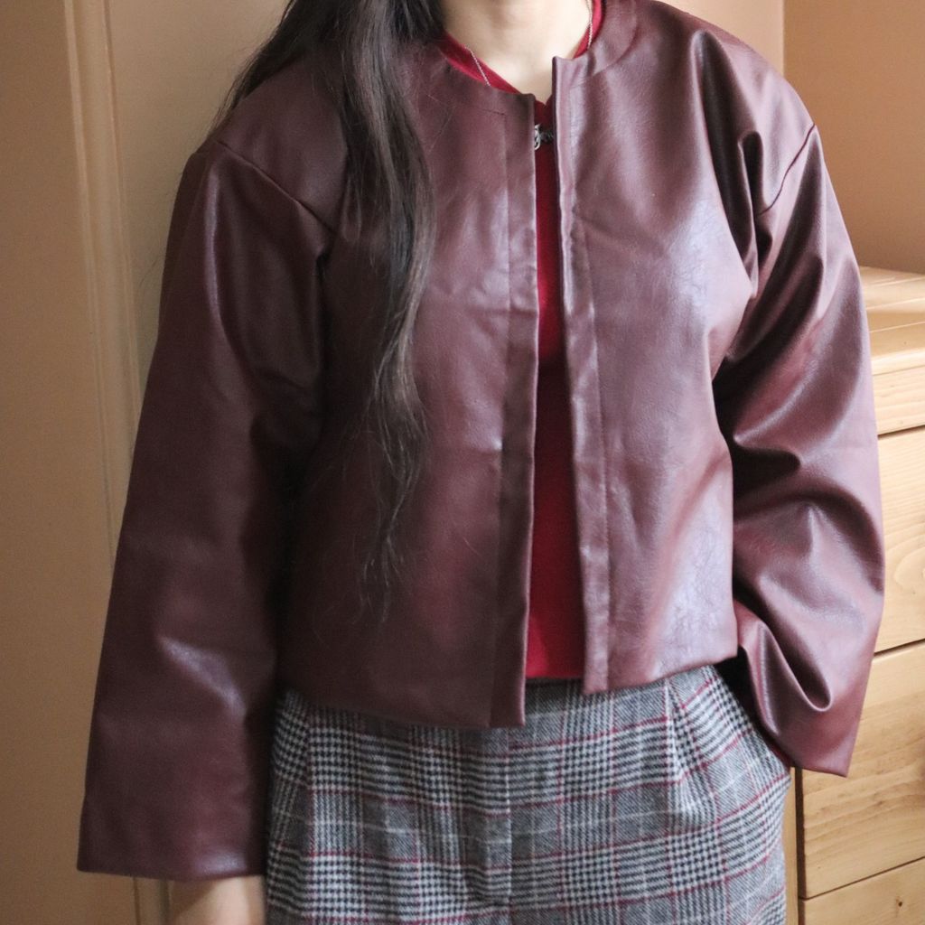 خرید انلاین کت چرم مات زنانه کوتاه