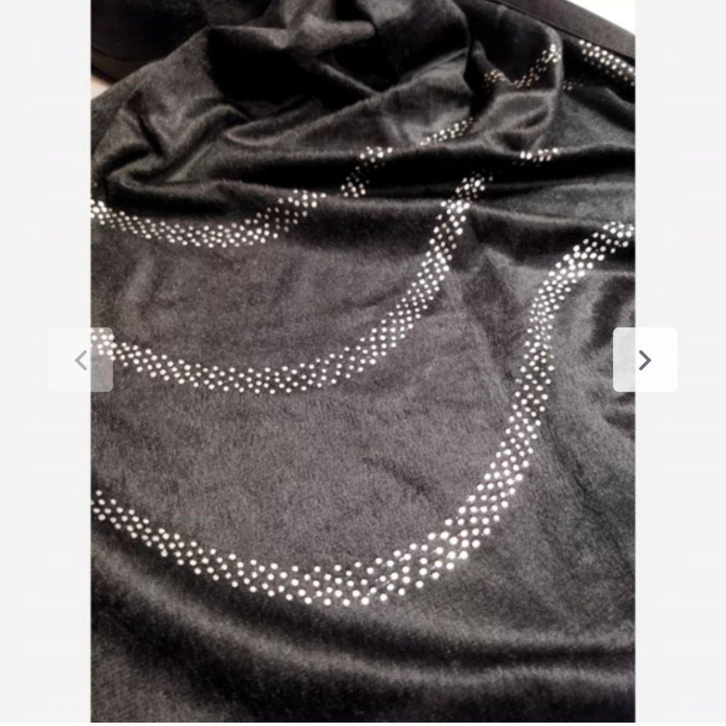 خرید آنلاین شال مخمل مجلسی مشکی نگین کوبی