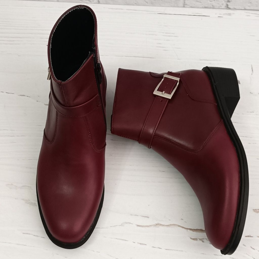 فروش اینترنتی نیم بوت زنانه اسپرت چرم طبیعی مدل کاترین زرشکی