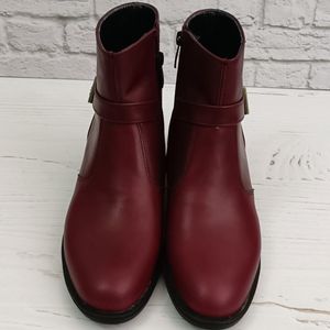 فروش اینترنتی نیم بوت زنانه اسپرت چرم طبیعی مدل کاترین زرشکی