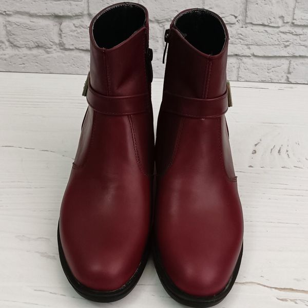 نیم بوت زنانه اسپرت چرم طبیعی مدل کاترین زرشکی