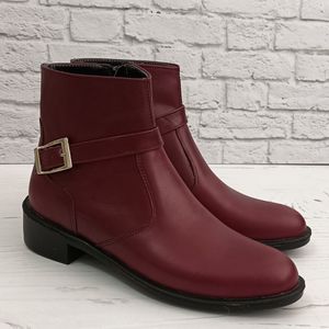 خرید اینترنتی نیم بوت زنانه اسپرت چرم طبیعی مدل کاترین زرشکی