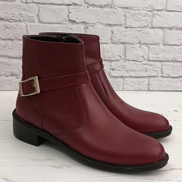 نیم بوت زنانه اسپرت چرم طبیعی مدل کاترین زرشکی