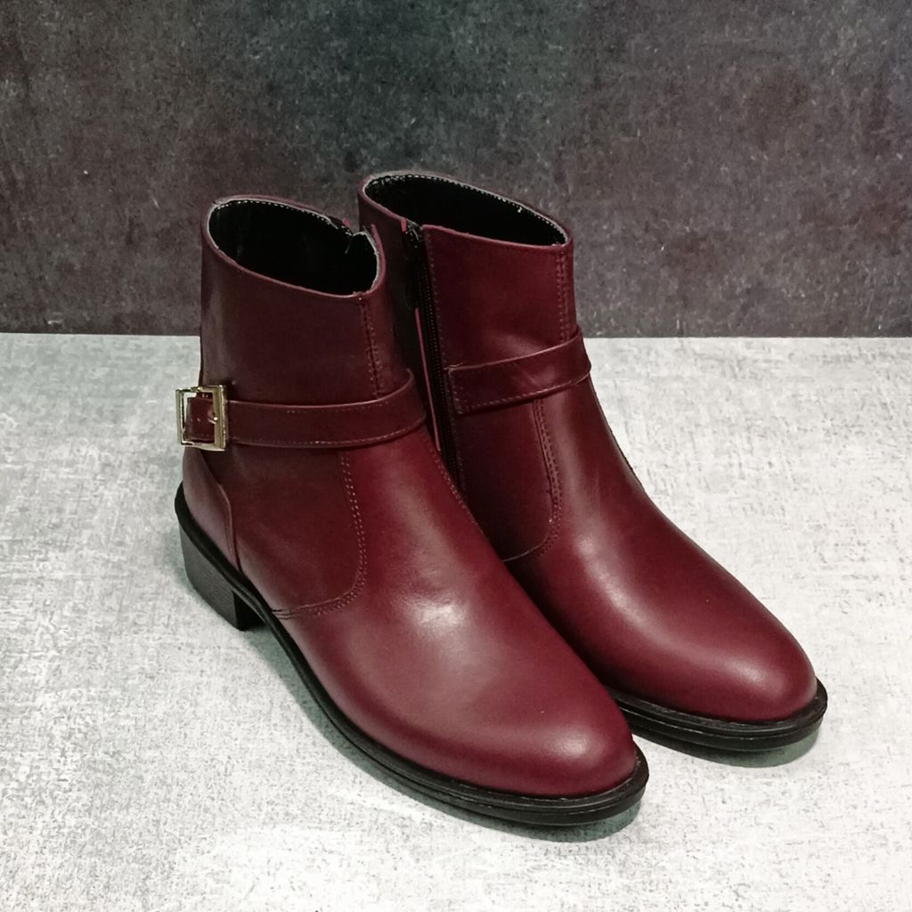 قیمت نیم بوت زنانه اسپرت چرم طبیعی مدل کاترین زرشکی