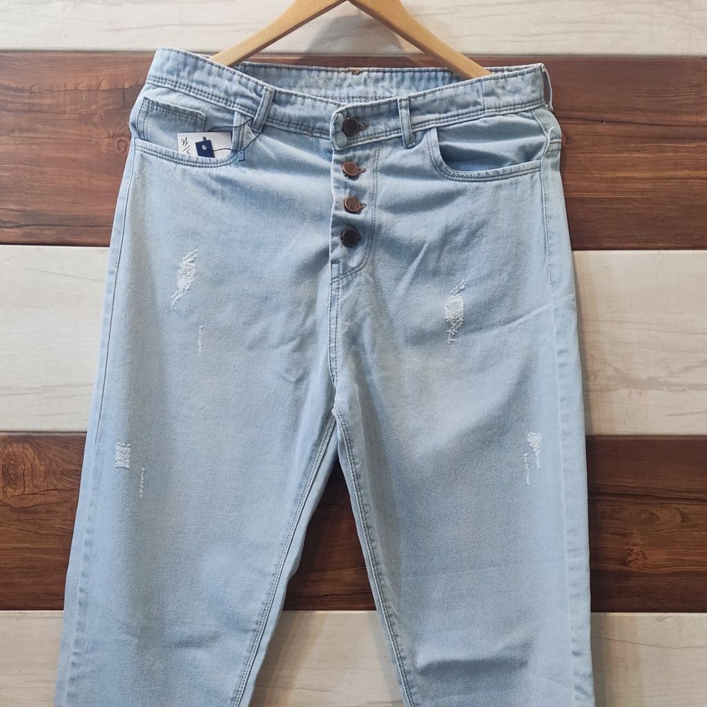 قیمت ارزان شلوار لی زنانه مام آبی روشن کد roniz