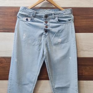 قیمت ارزان شلوار لی زنانه مام آبی روشن کد roniz