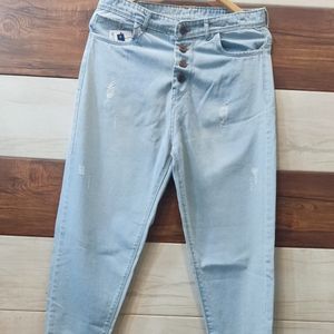 شلوار لی زنانه مام آبی روشن کد roniz