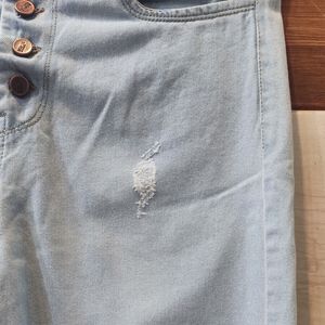 خرید انلاین شلوار لی زنانه مام آبی روشن کد roniz