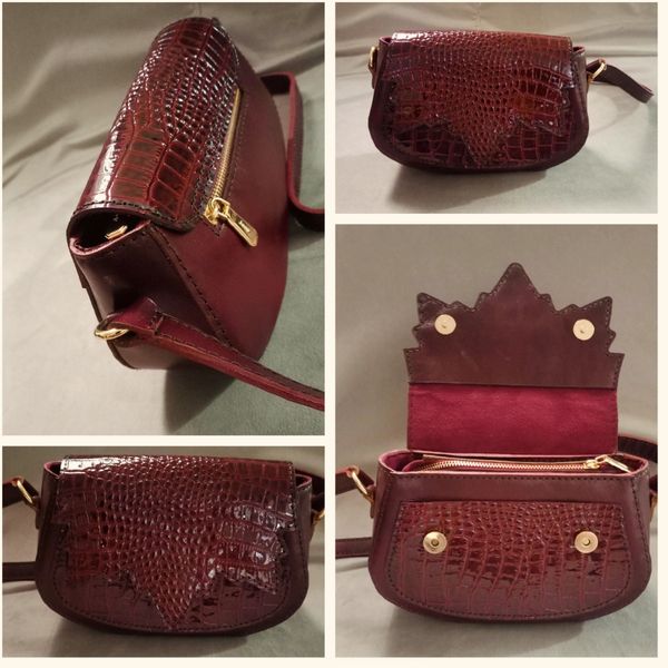 کیف رودوشی چرم مدل برگ