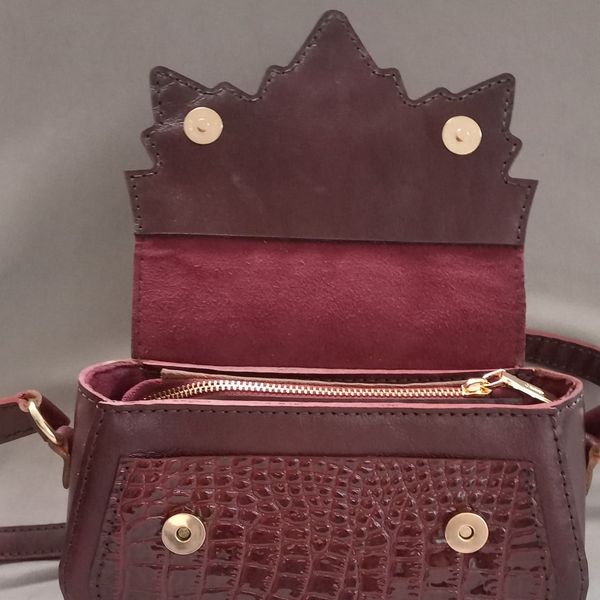 کیف رودوشی چرم مدل برگ