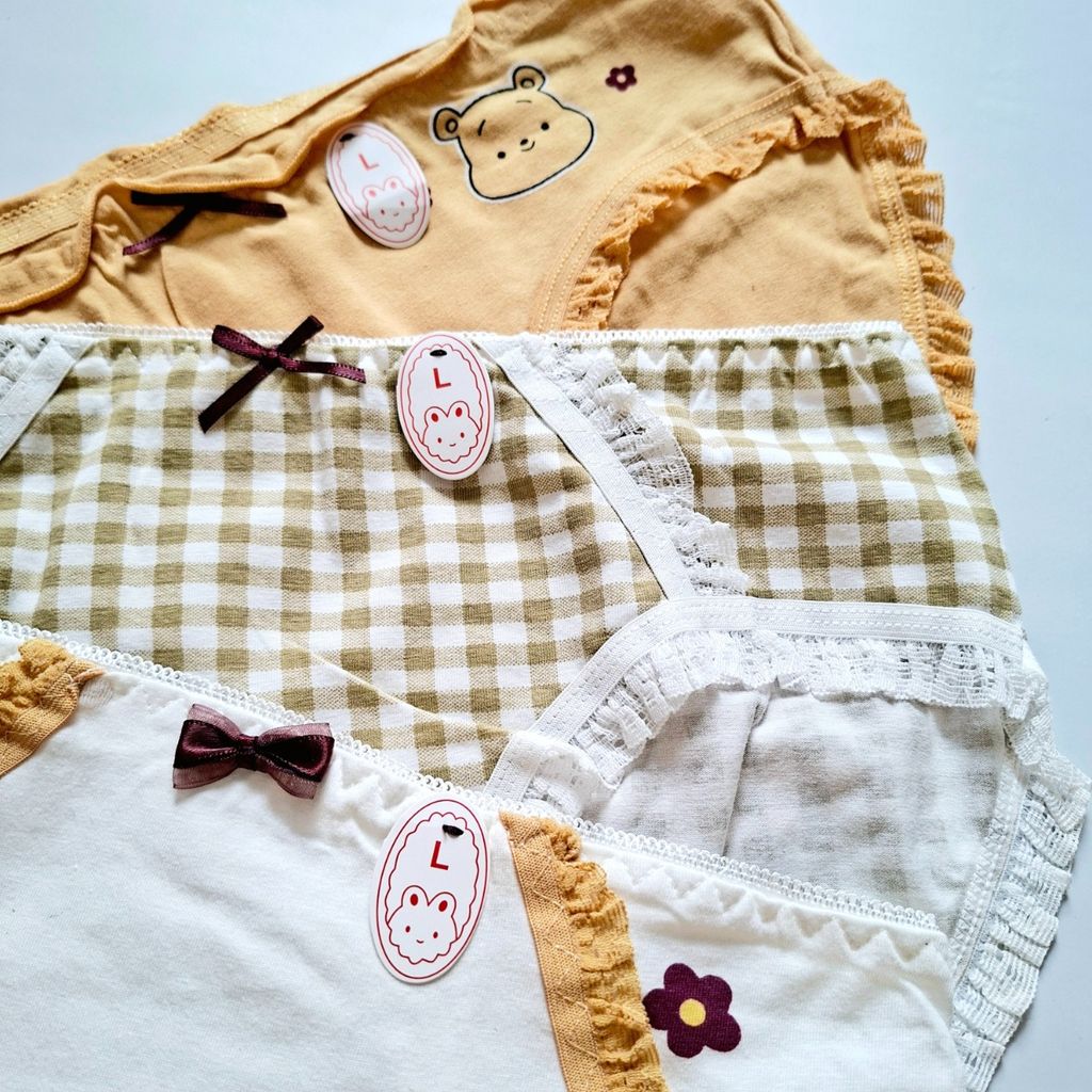 قیمت ارزان شورت عروسکی نخی بسته 3 عددی سایز لارج مناسب دخترانه نوجوان و زنانه 36 و 38