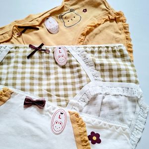 قیمت ارزان شورت عروسکی نخی بسته 3 عددی سایز لارج مناسب دخترانه نوجوان و زنانه 36 و 38