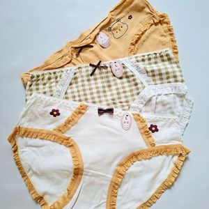 مشخصات شورت عروسکی نخی بسته 3 عددی سایز لارج مناسب دخترانه نوجوان و زنانه 36 و 38