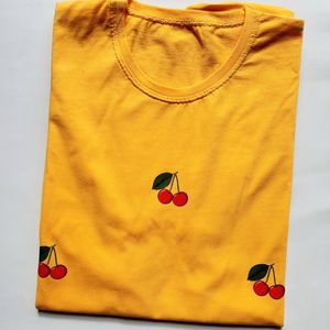 خرید آنلاین تیشرت زنانه نخپنبه گرم بالا گیلاسی