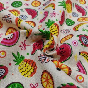 پارچه آشپزخانه مدل پلی پنبه طرح میوه عرض 1.5 متر کد A
