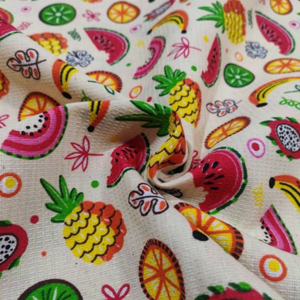 پارچه آشپزخانه مدل پلی پنبه طرح میوه عرض 1.5 متر کد A
