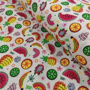 پارچه آشپزخانه مدل پلی پنبه طرح میوه عرض 1.5 متر کد A