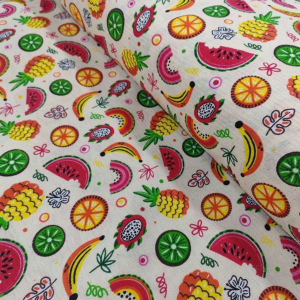 پارچه آشپزخانه مدل پلی پنبه طرح میوه عرض 1.5 متر کد A