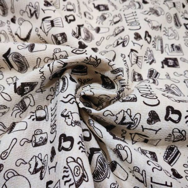 پارچه آشپزخانه پلی پنبه طرح کافی عرض 1.5 متر