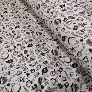 قیمت پارچه آشپزخانه پلی پنبه طرح کافی عرض 1.5 متر