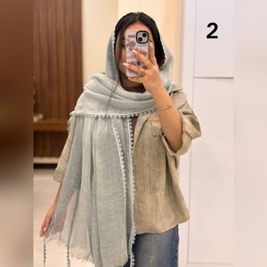 قیمت ارزان شال کنفی بهاره دانتل شکوفه