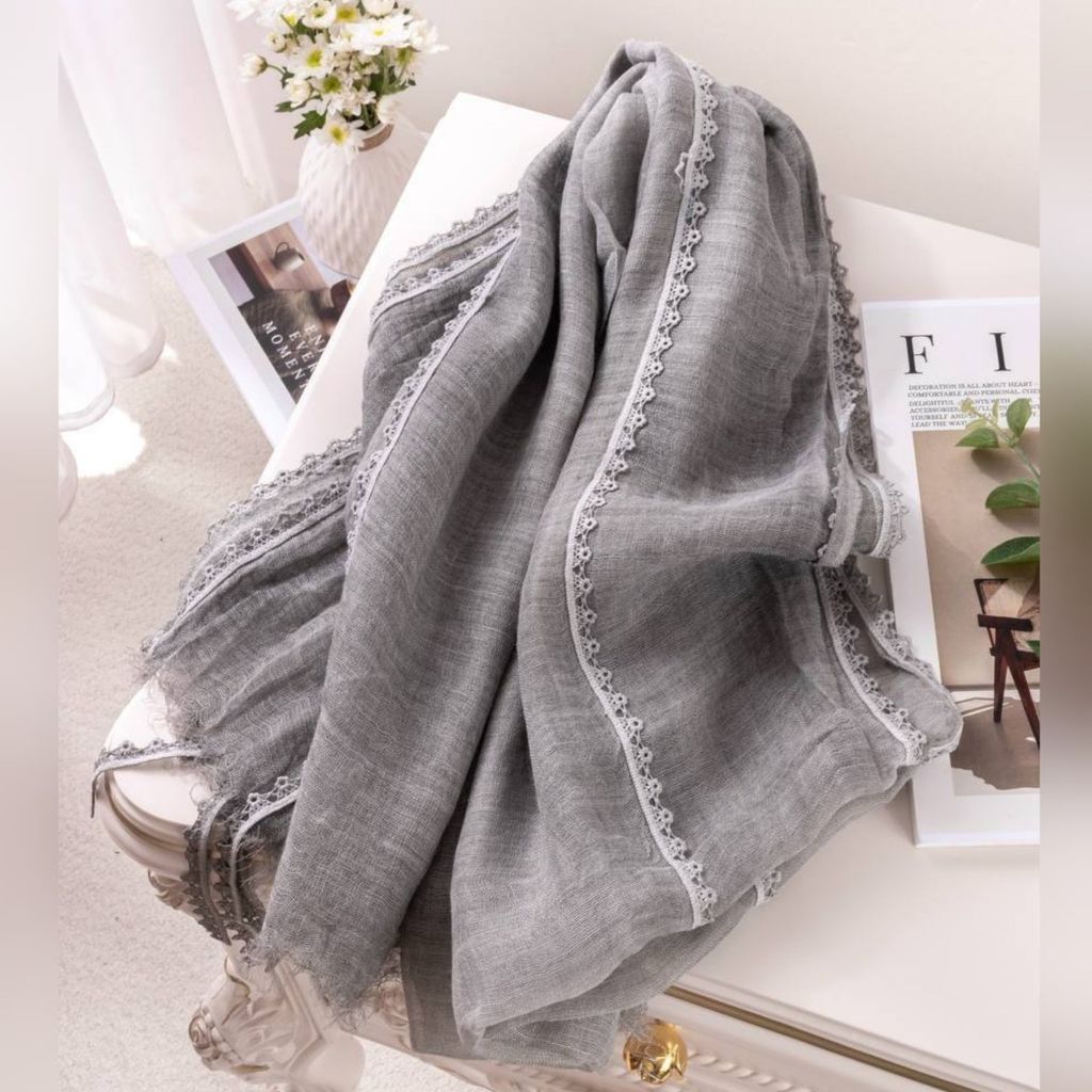 فروش اینترنتی شال کنفی بهاره دانتل شکوفه