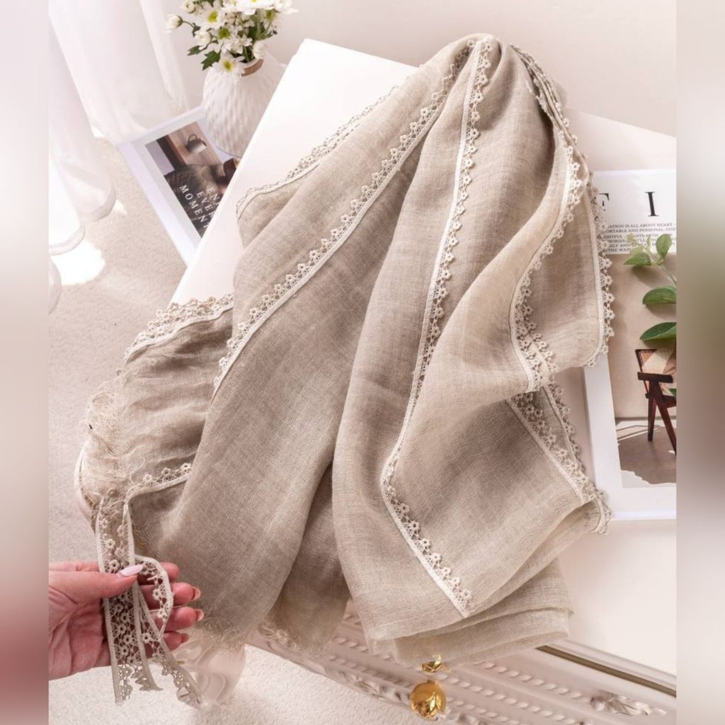 خرید اینترنتی شال کنفی بهاره دانتل شکوفه