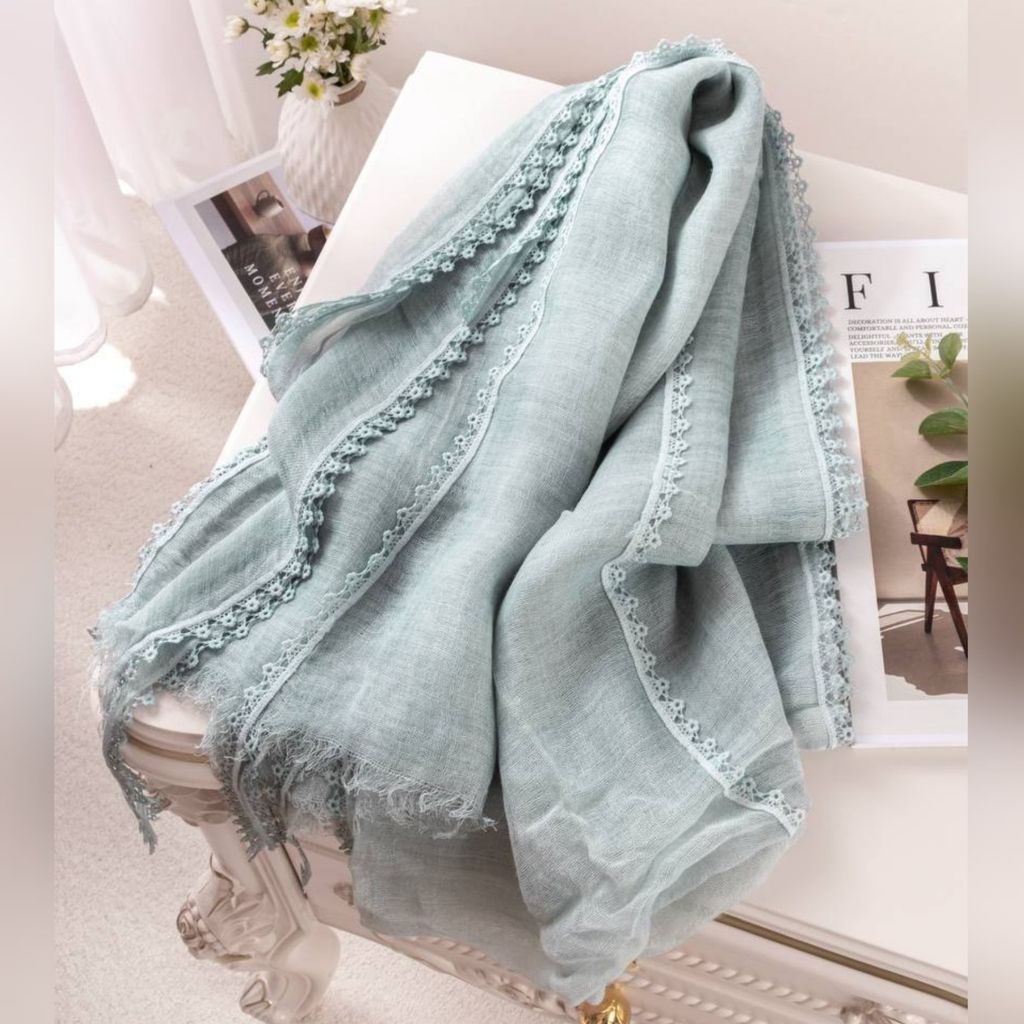 قیمت ارزان شال کنفی بهاره دانتل شکوفه