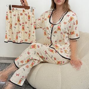 قیمت ارزان ست لباس راحتی منزل سه تیکه طرح تدی