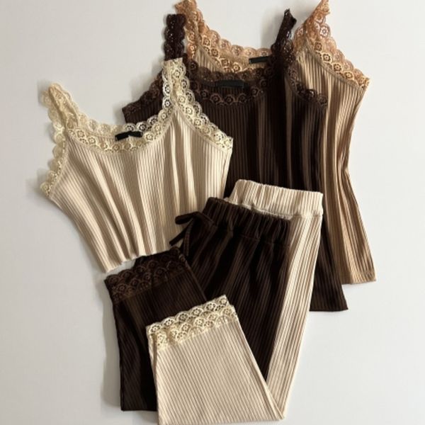 ست تاپ و شلوارک گیپوری زنانه کرکره ای