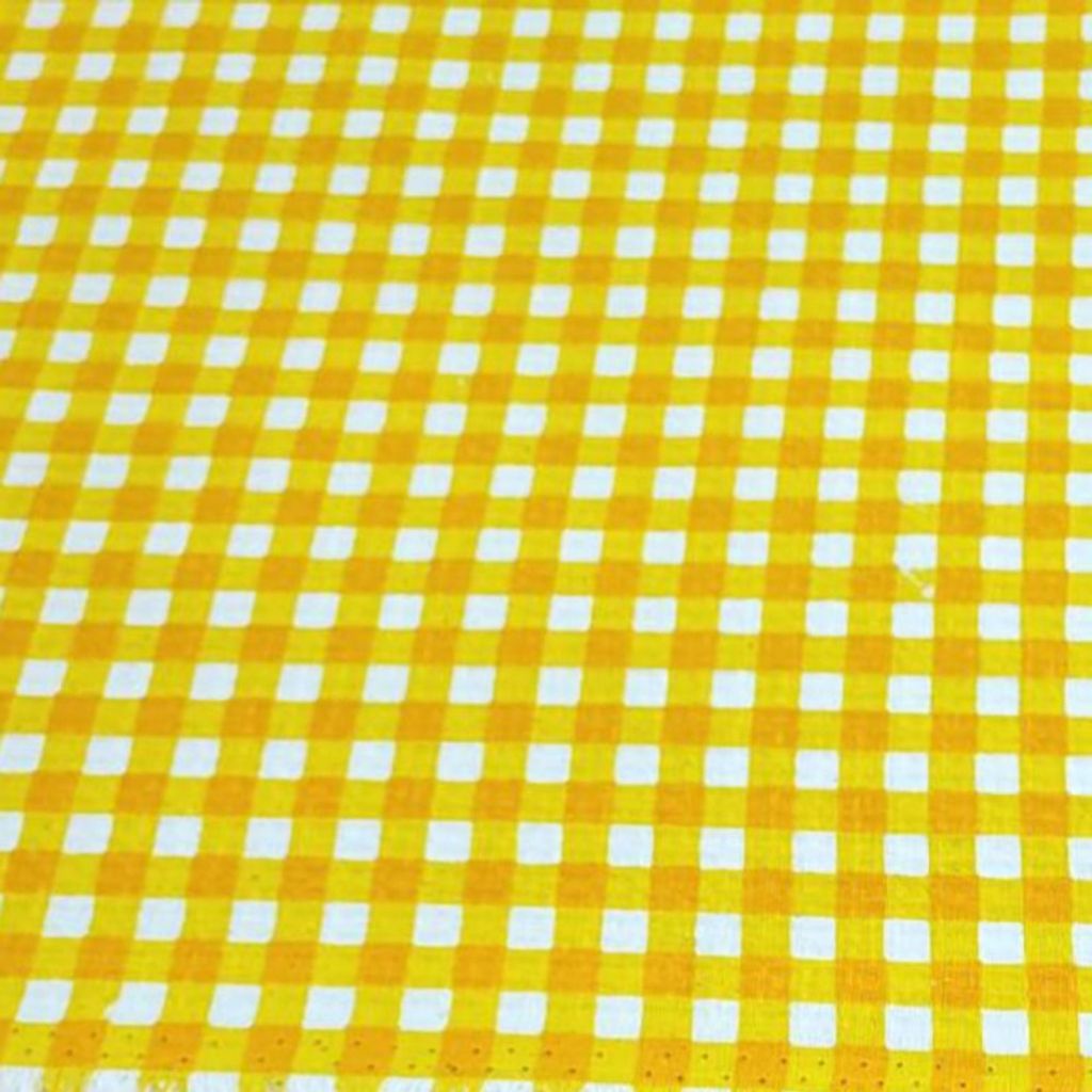 قیمت ارزان پارچه آشپزخانه تمام پنبه عرض 1.5 مدل چهارخانه زرد