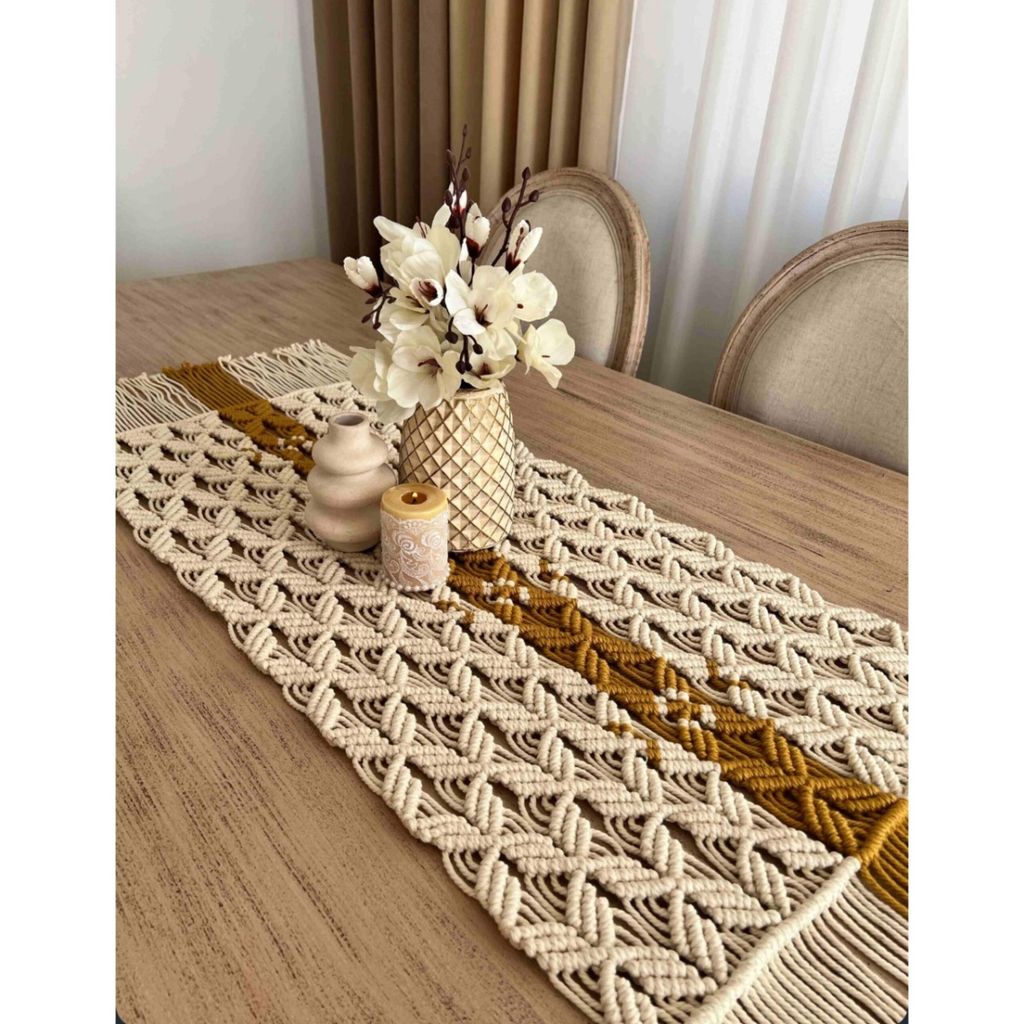 قیمت ارزان رومیزی مکرومه بافی مدل دریا