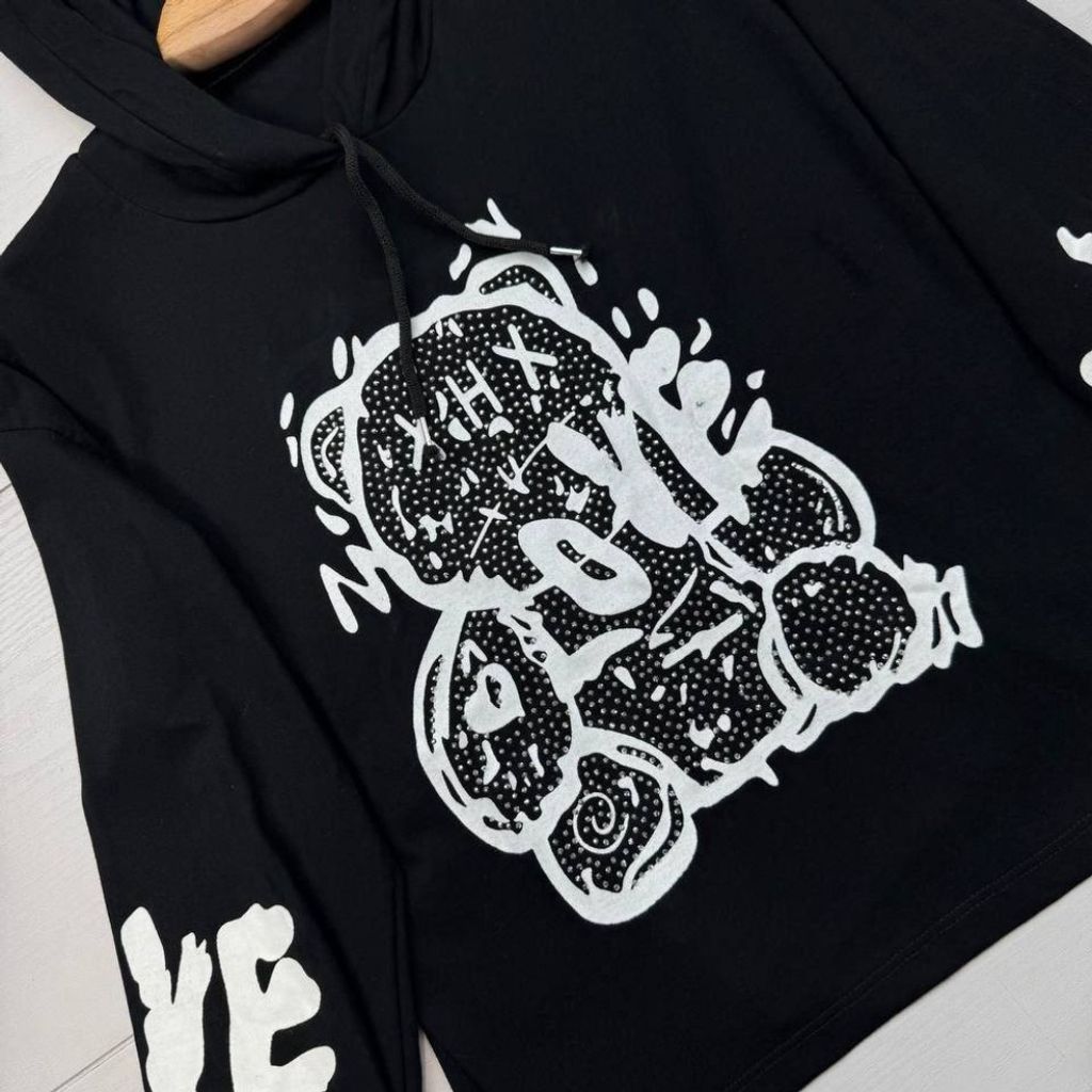 خرید آنلاین هودی خرسی نخ پنبه دخترانه