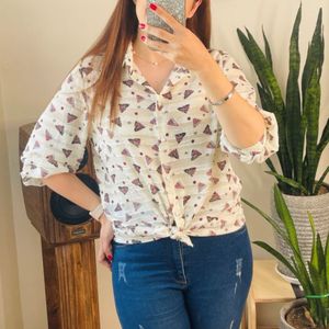 فروش اینترنتی شومیز نخی هندسی