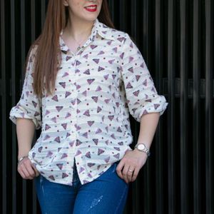 خرید انلاین شومیز نخی هندسی