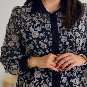 خرید آنلاین شومیز حریر گلدار