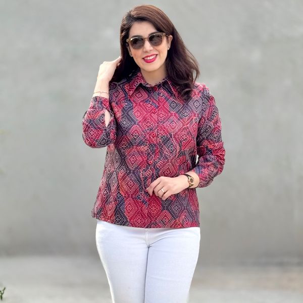 شومیز کتان پوپلین