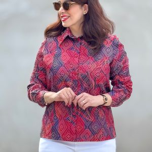 شومیز کتان پوپلین