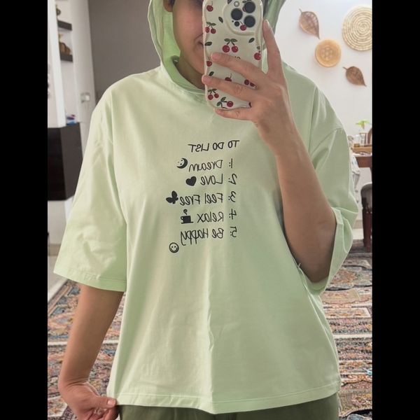 تیشرت باکسی کلاهدار