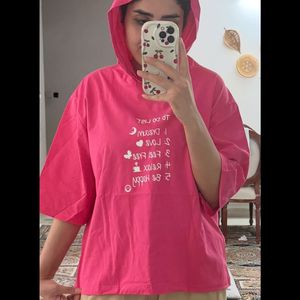 قیمت تیشرت باکسی کلاهدار