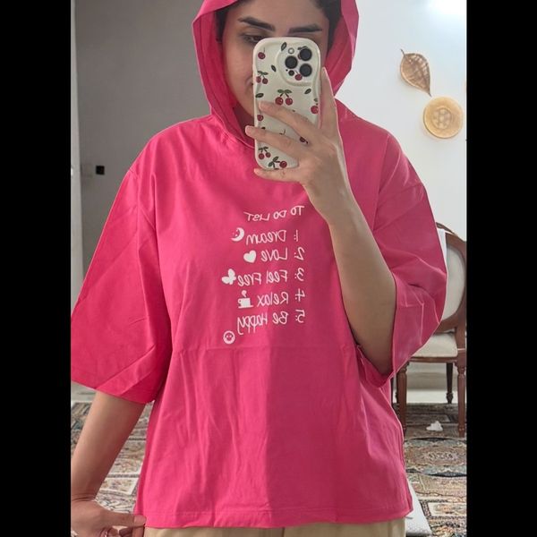 تیشرت باکسی کلاهدار