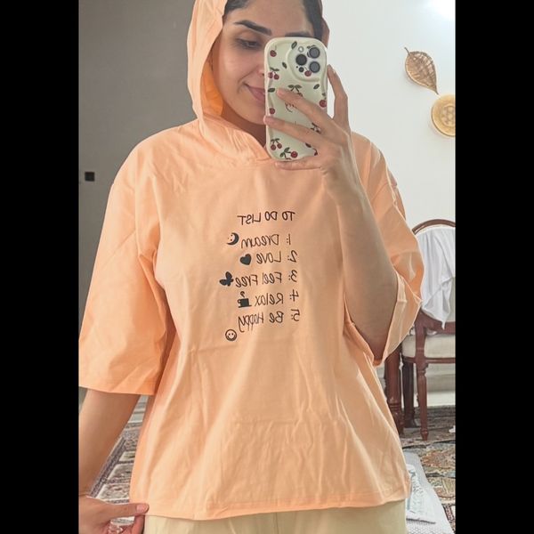 تیشرت باکسی کلاهدار