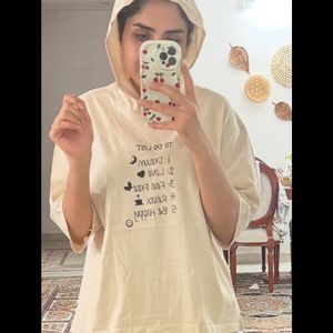 خرید انلاین تیشرت باکسی کلاهدار