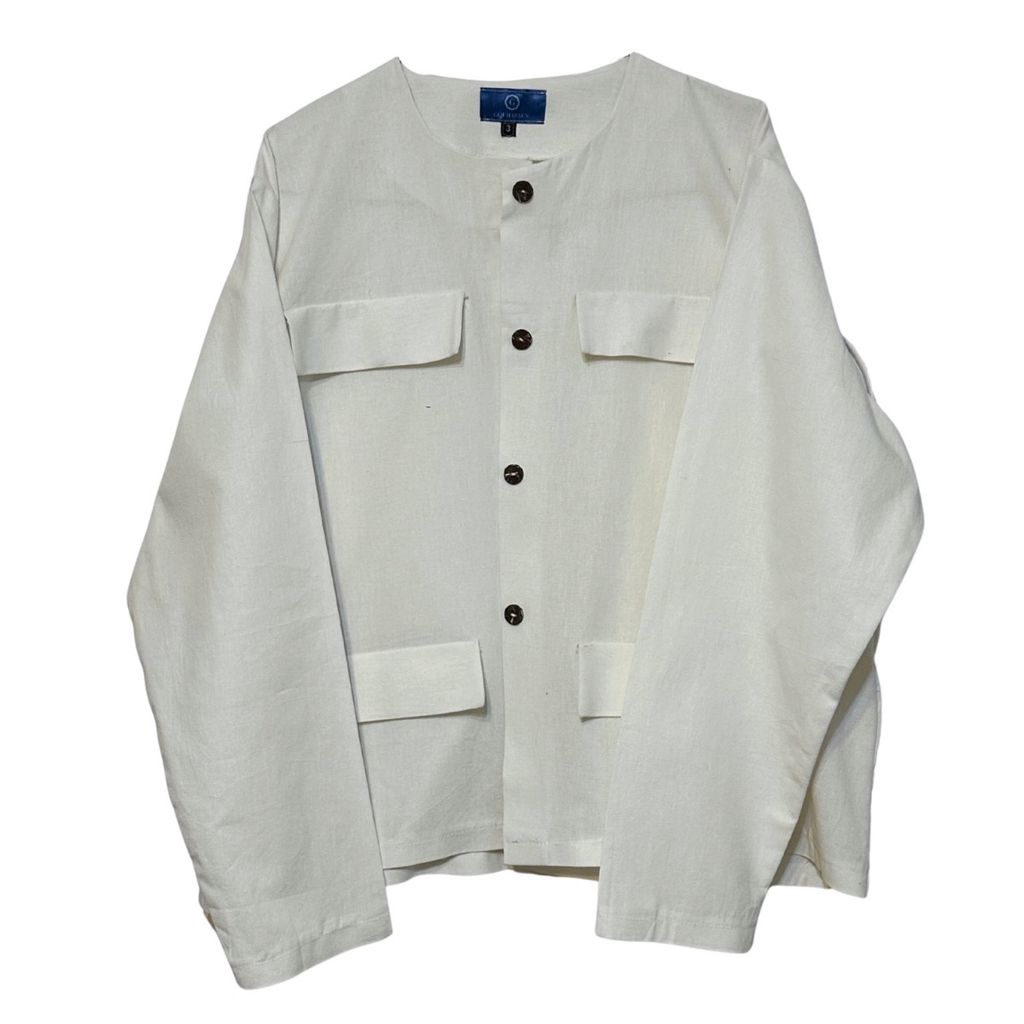 فروش اینترنتی شومیز زنانه سفید مدل جیب نما