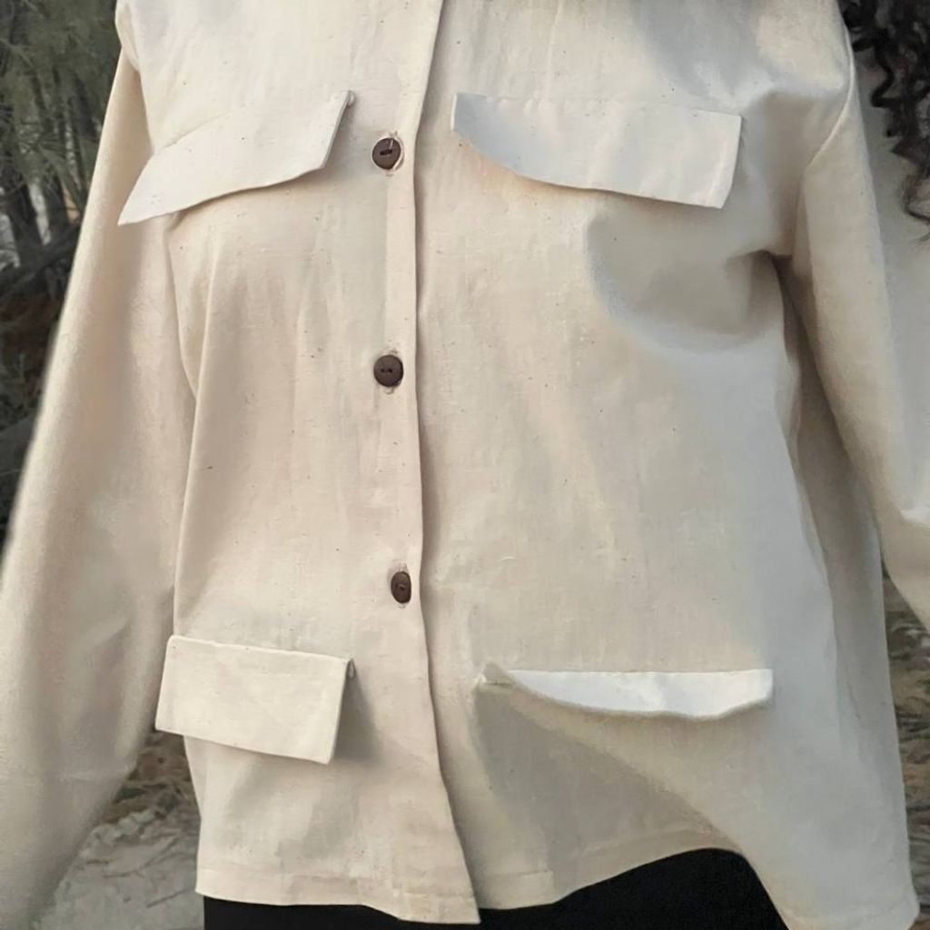 خرید آنلاین شومیز زنانه سفید مدل جیب نما