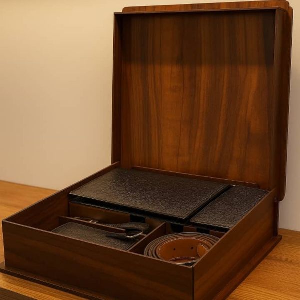 ست هدیه5تیکه چرم طبیعی  گاوی