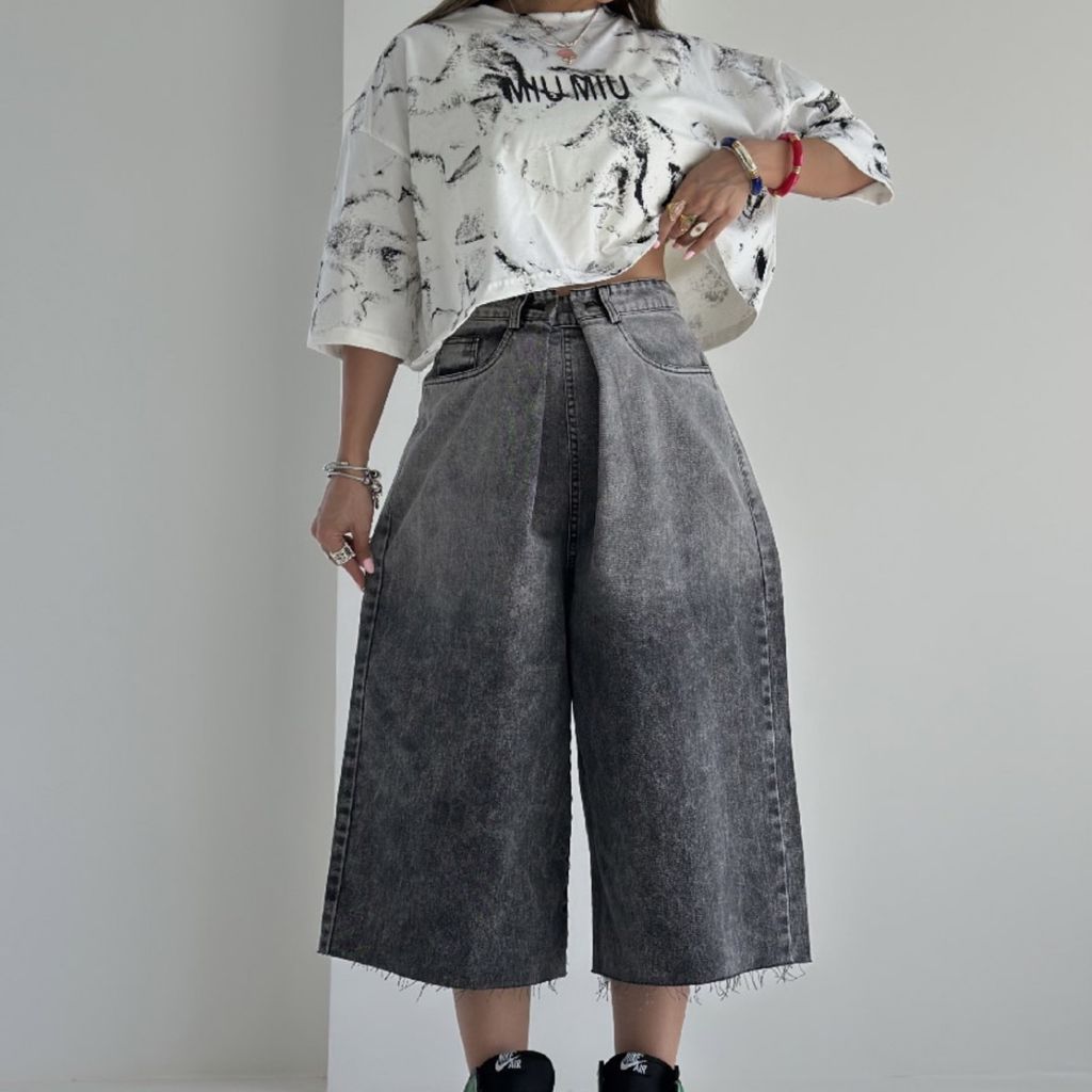 خرید آنلاین شلوار جین برمودا 2 رنگ کد 101824